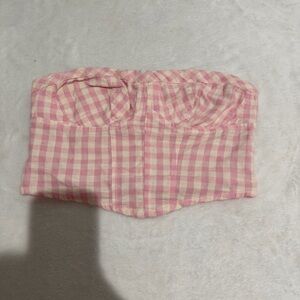Vintage FP Movement by Free People Pink Plaid Crop Top